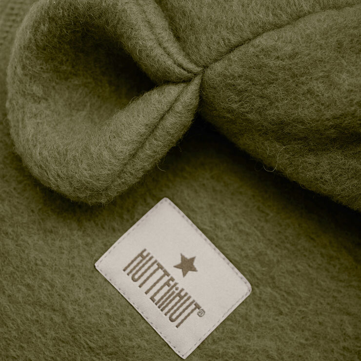 Huttelihut Balaclava Ears Wool Deep lichen green