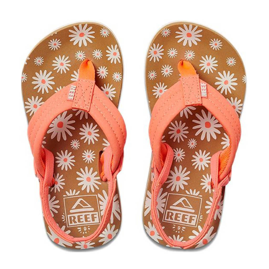 Reef Little Ahiteenslippers met hielbandje zalm