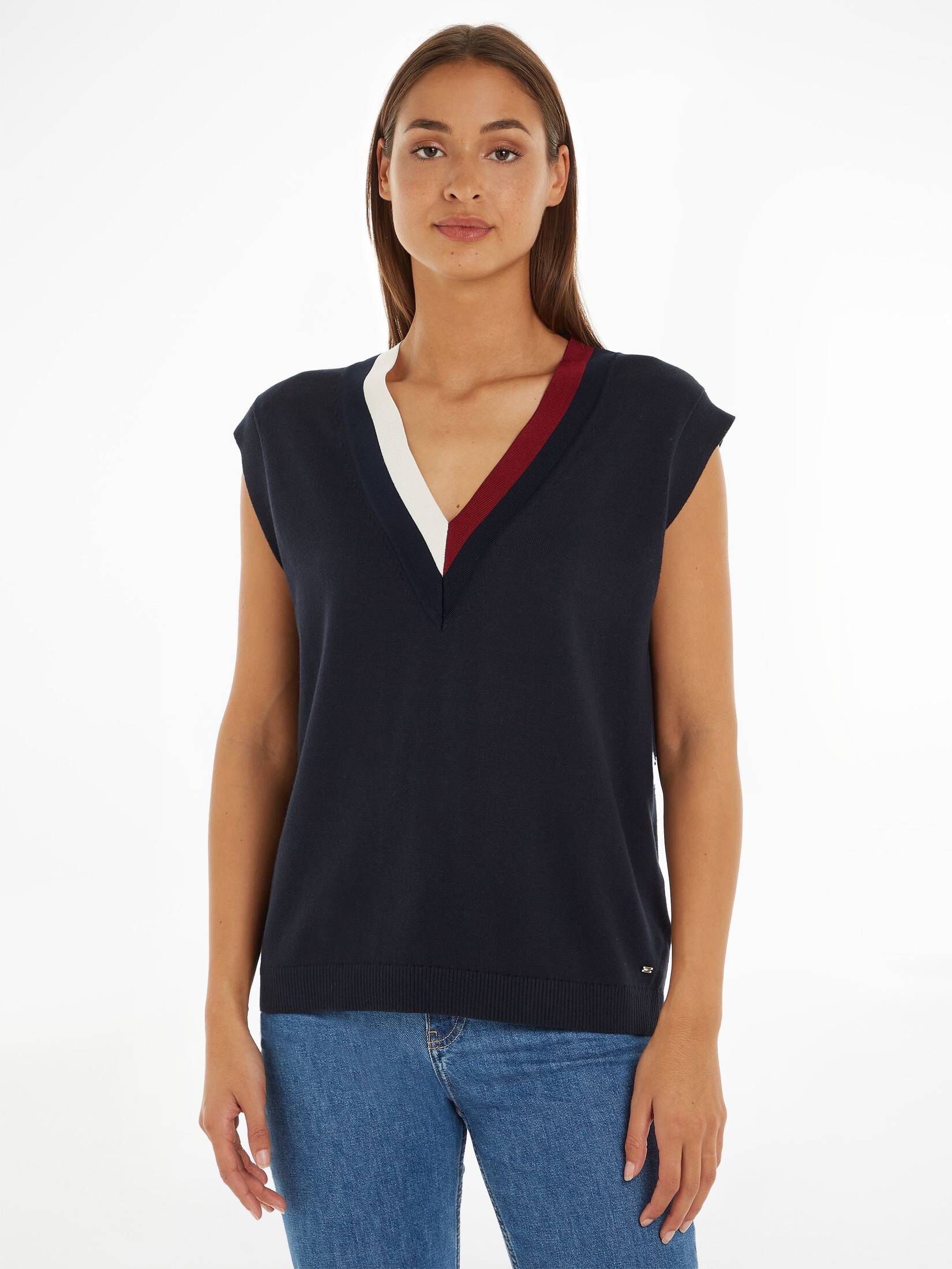 Tommy Hilfiger| Damen Pullunder GLOBAL STRIPE SWEATER VEST
