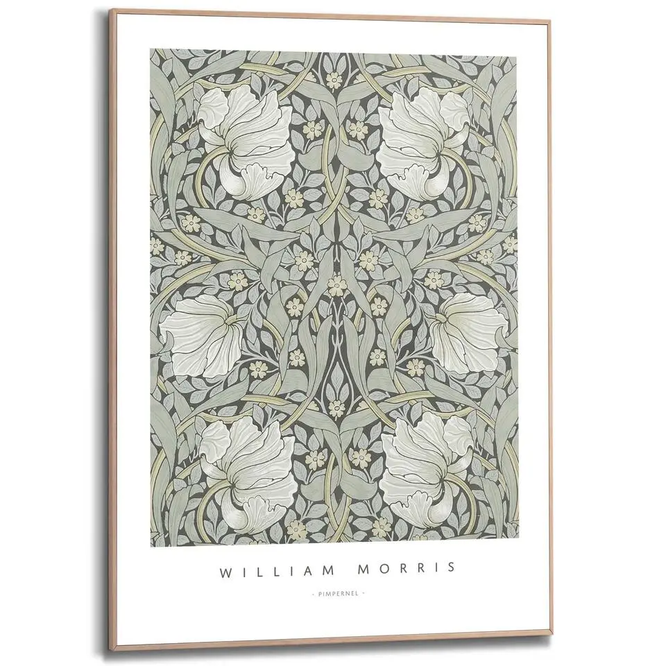 Schilderij William Morris - 70x50cm - Groen