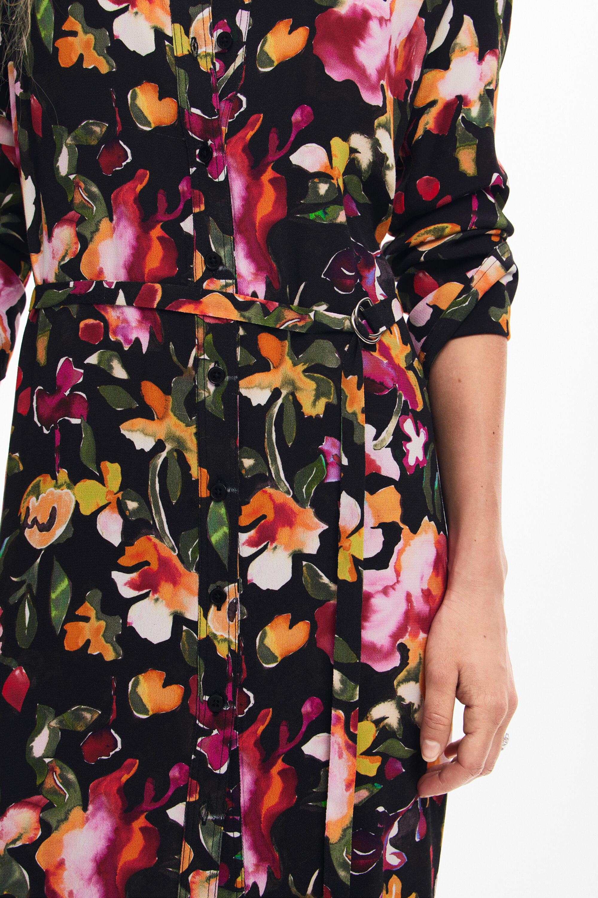 Vestido camisa floral
