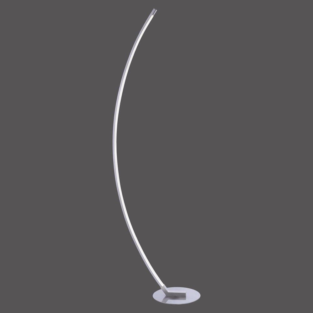 famlights | Alexia LED vloerlamp in zilver, 10,8W, 1200lm, gebogen