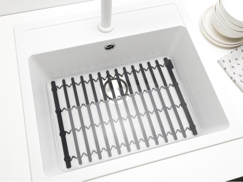Brabantia Abtropfmatte Sink side Dunkelgrau Bodenschutzmatte für Spüle
