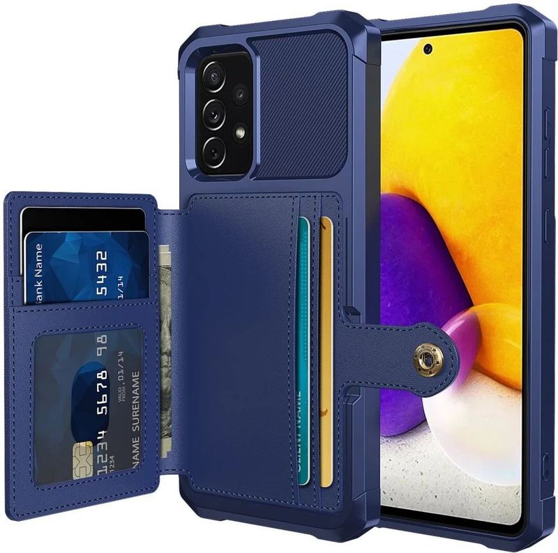 Samsung Galaxy A53 - Telefoonhoesje - Donkerblauw - Back Cover met Pasjeshouder