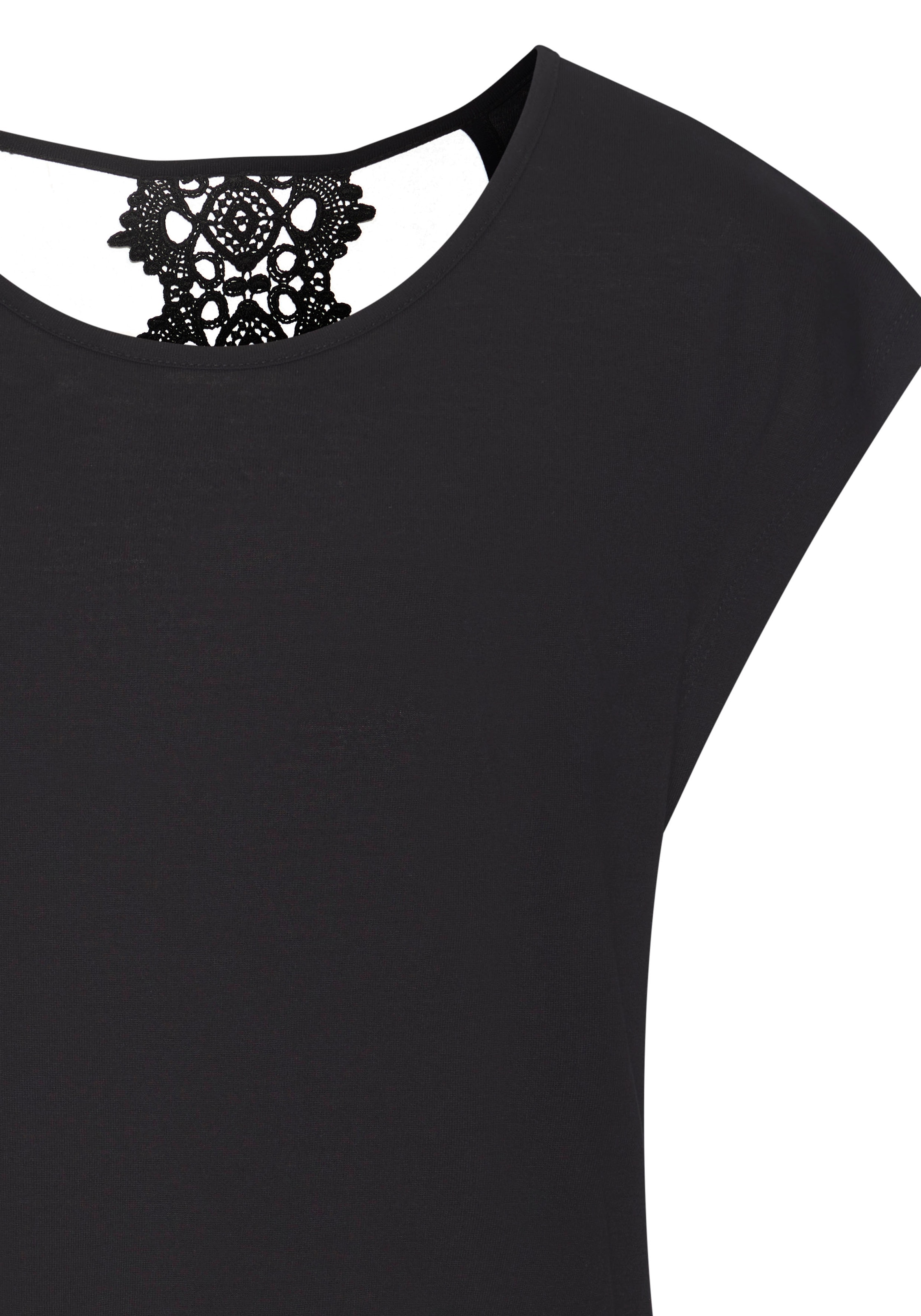 LASCANA Kurzarmshirt , mit Spitzendetail im Rücken, bequemes T-Shirt aus Jersey