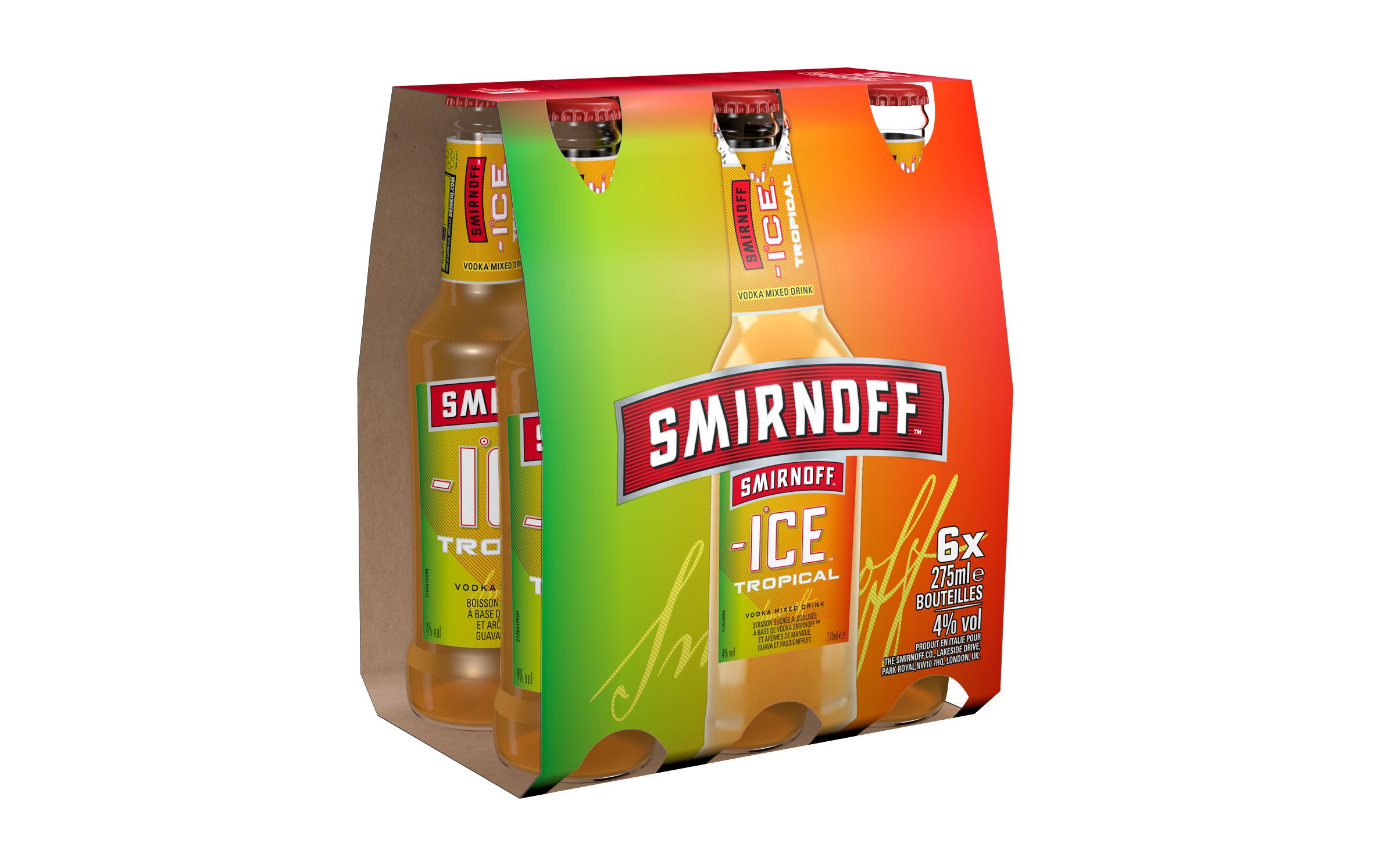 Vodka Ice Tropical 6 x 0.275 lSpirituosen Spezialität auf Basis von Getreide und dem Geschmack tropischer Früchte