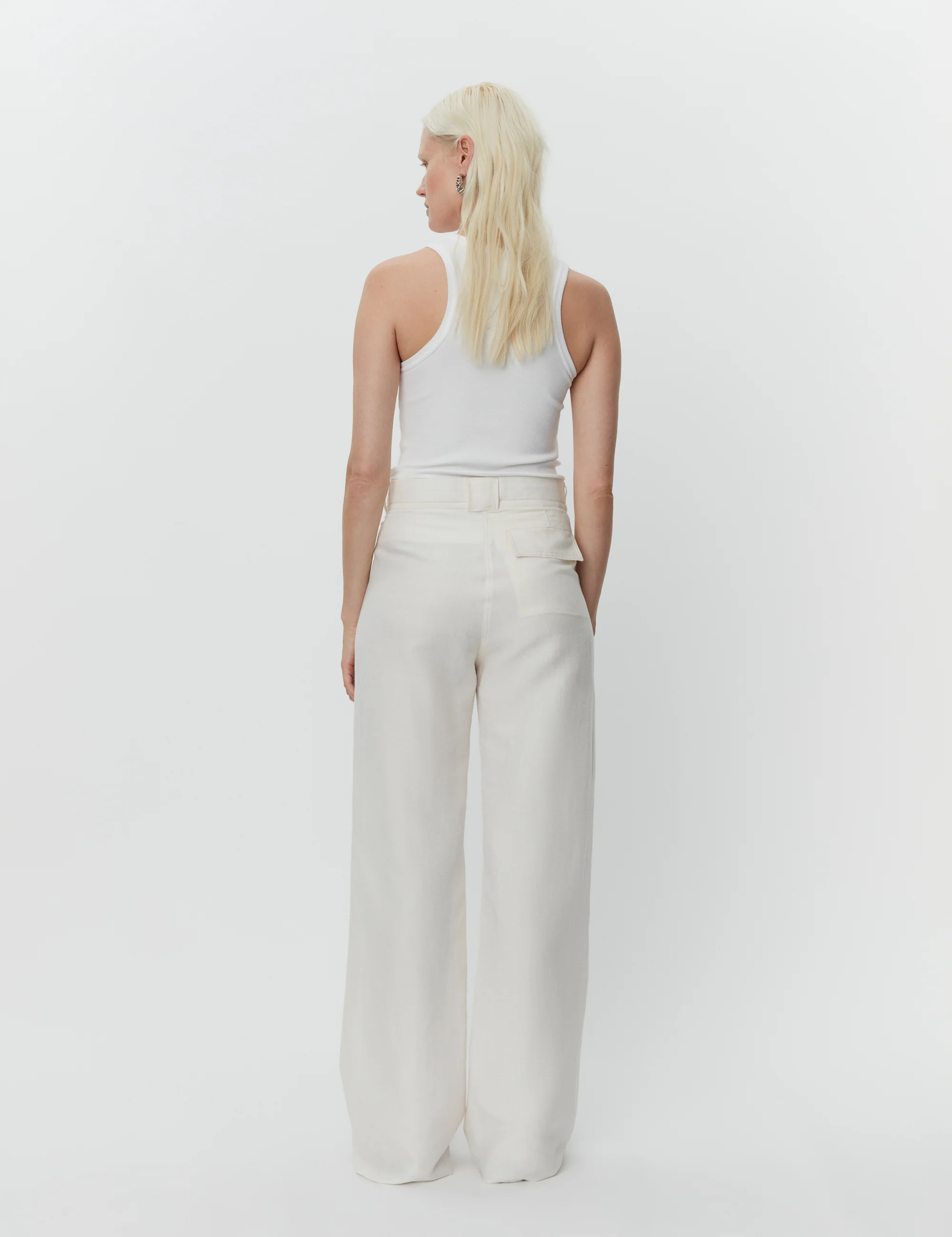DAY Birger et Mikkelsen  Terri Solid Linen bukser - Cloud Cream