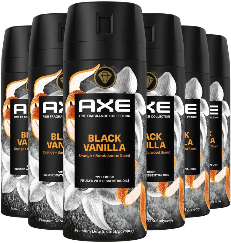 AXE - Fine Fragrance Collection - Deodorant - Black Vanilla - 6 x 150 ml