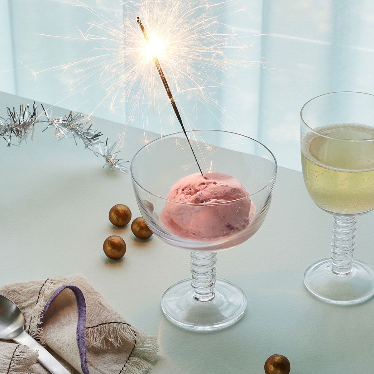 Hübsch Clink Champagneglass, klar