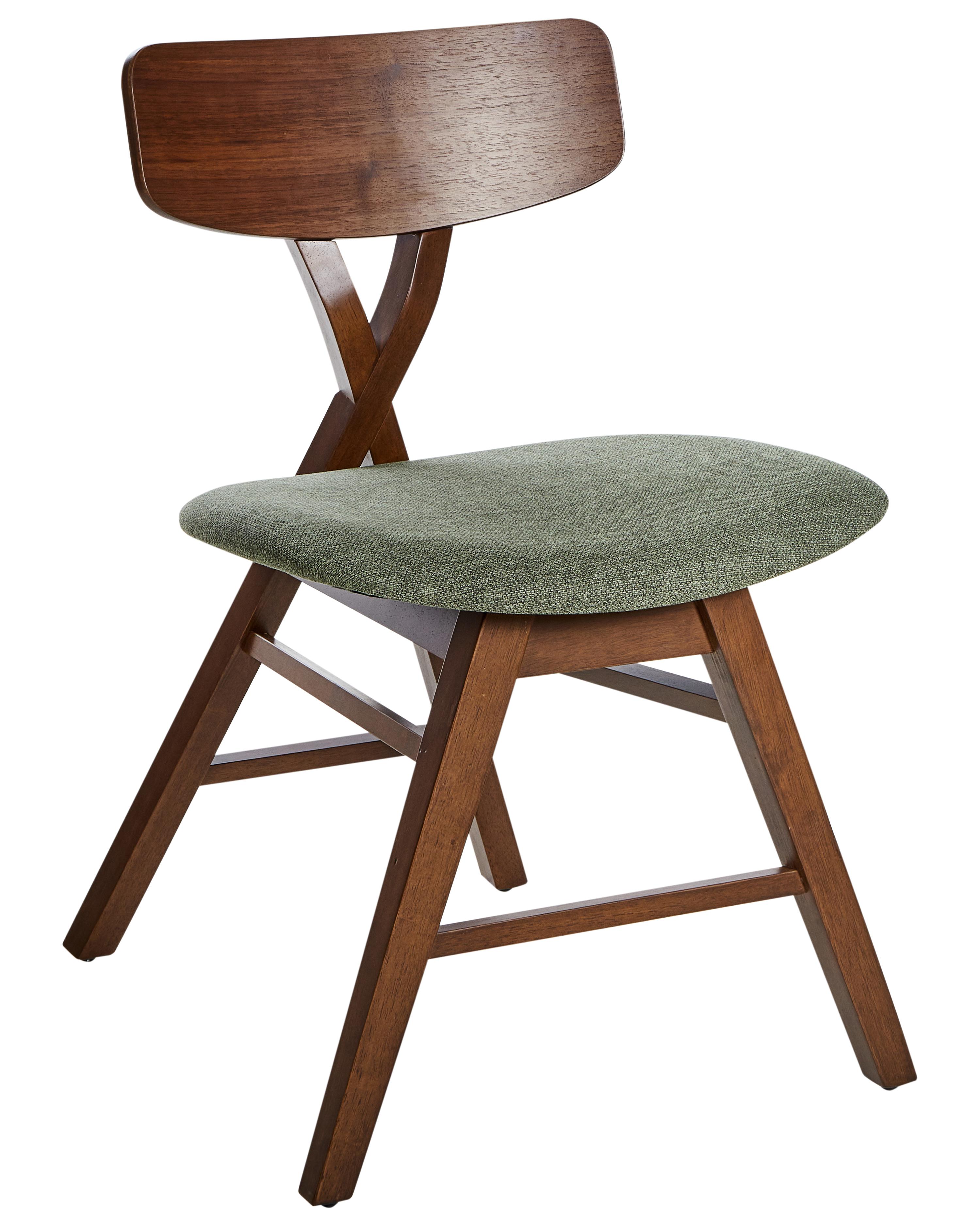 Set van 2 eetkamerstoelen LELAND Hout Donkerbruin