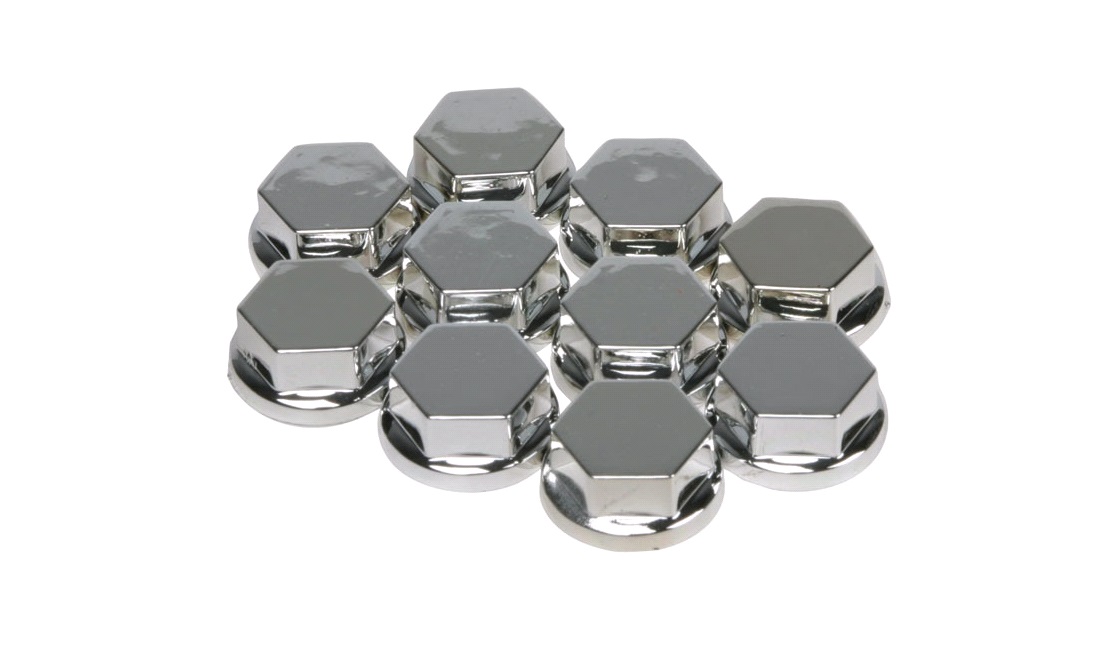 Covers, krom, 12 mm, 10 stk