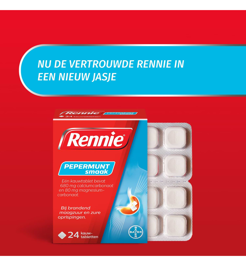 Rennie Pepermunt (24 kauwtabletten)