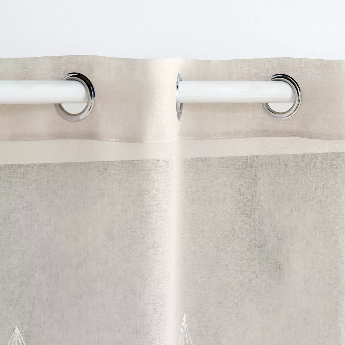 Voilage brodé (140 x 240 cm) Galactée Taupe