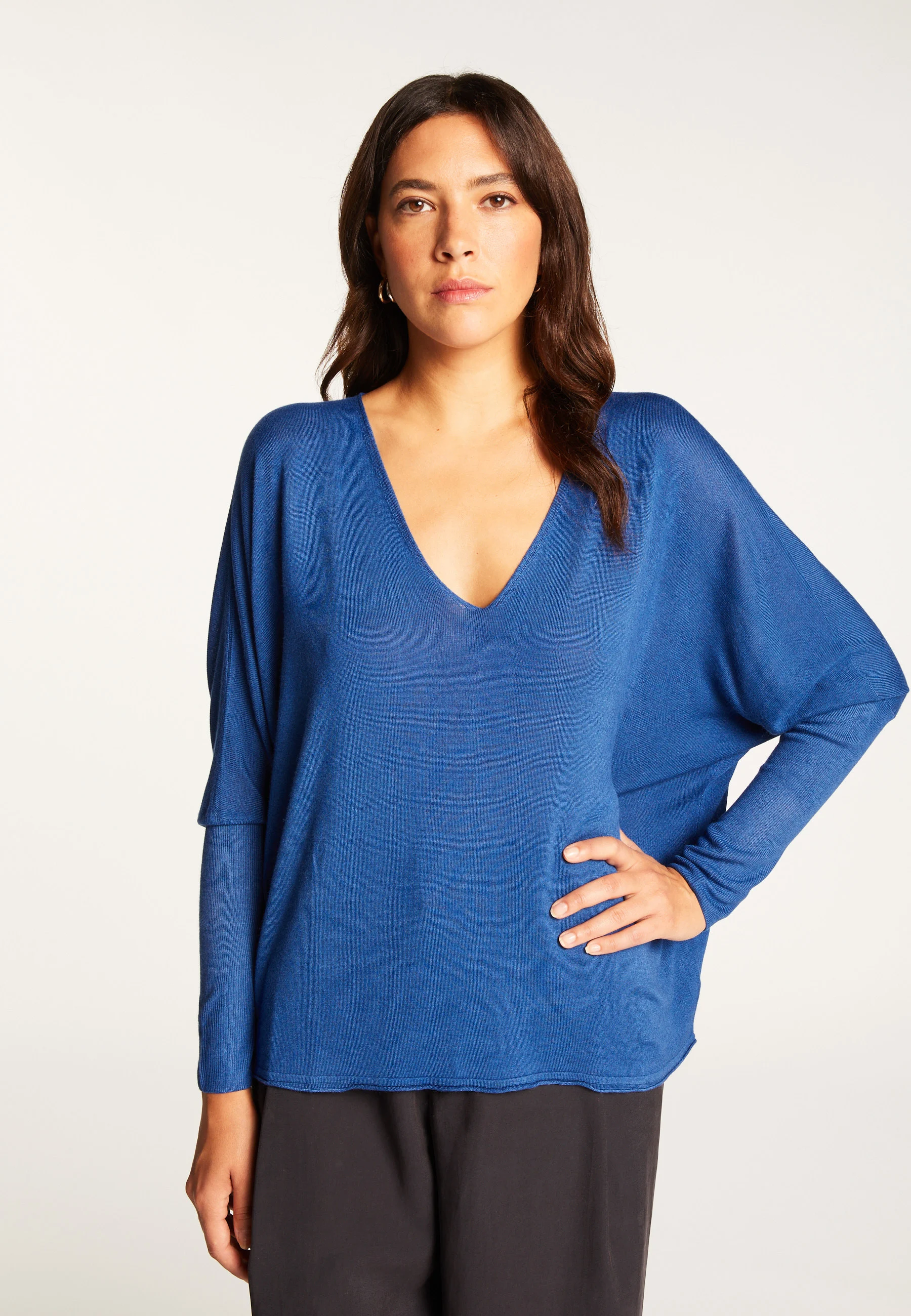 RICAAH24 - T-shirten fibre de bambou cachemire | Bleu