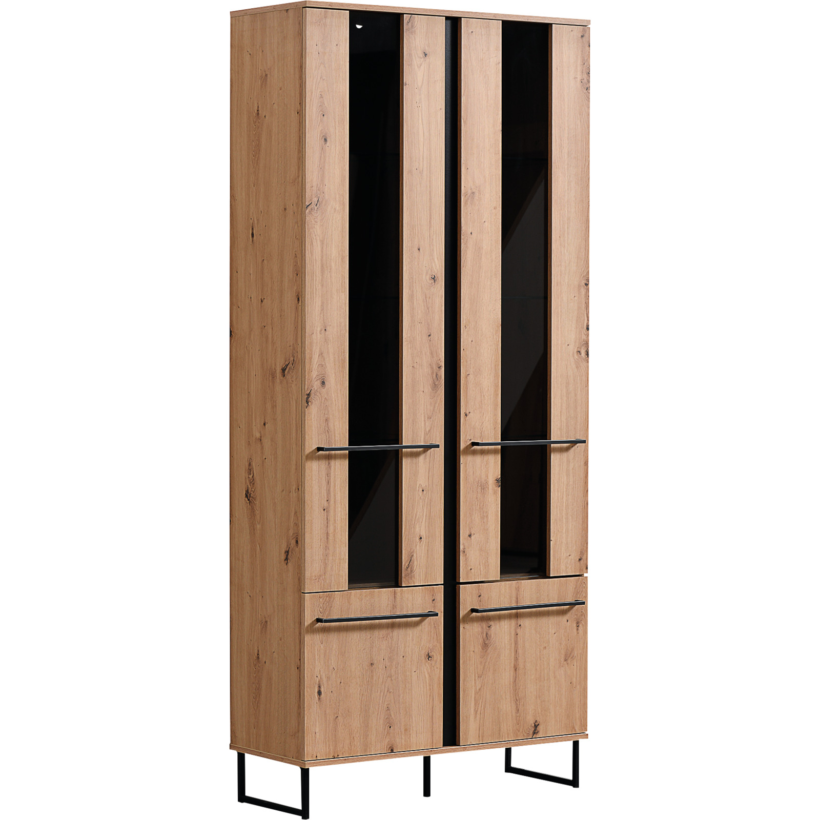 Vitrine Sardinia Melamin Artisan schwarz 85 x 194 x 35 cm