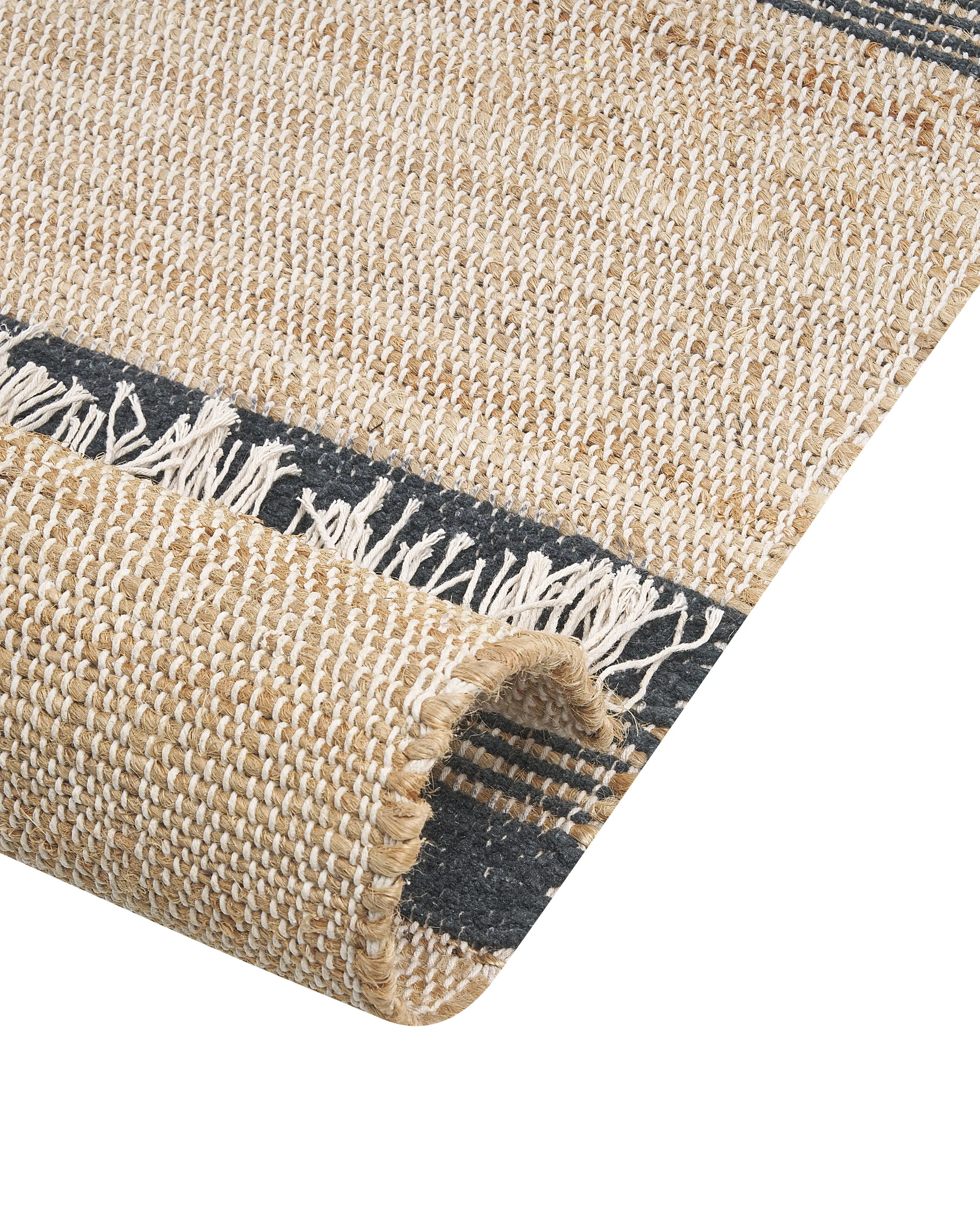Vloerkleed TALPUR Grafietgrijs 160 x 230 cm Jute