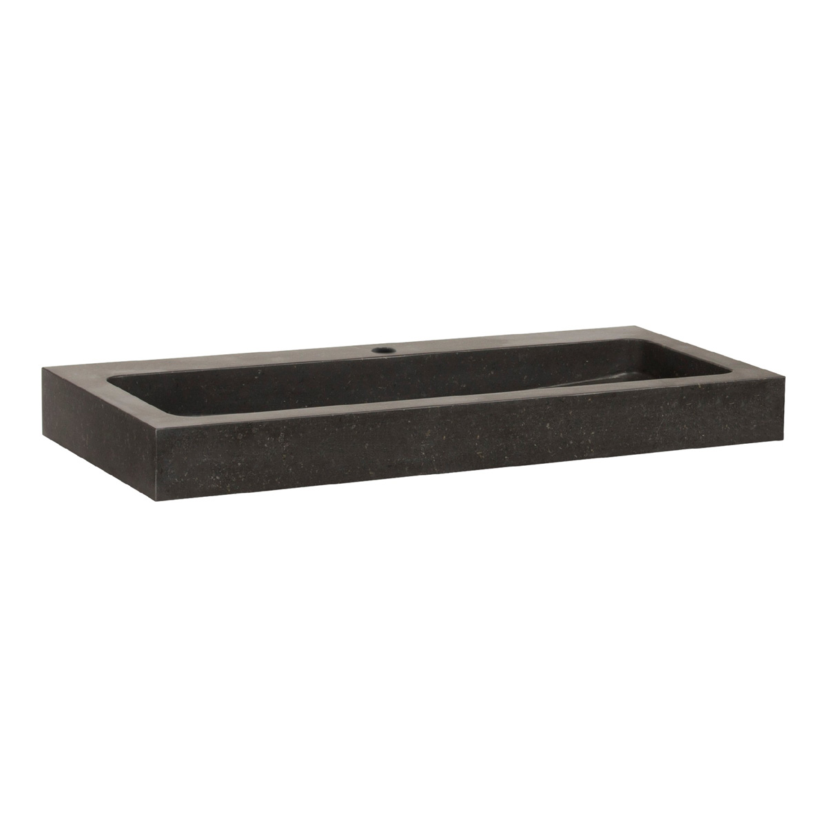 Brauer Lava wastafel natuursteen 100cm met 1 kraangat antraciet