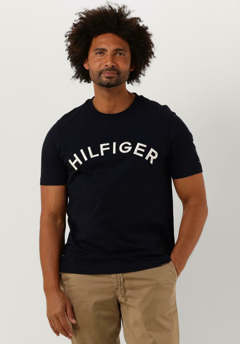 TOMMY HILFIGER donkerblauwe tommy hilfiger t-shirt hilfiger arched tee