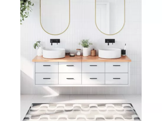 Comptoir de salle de bain marron 180x50x(2-4) cm bois traité