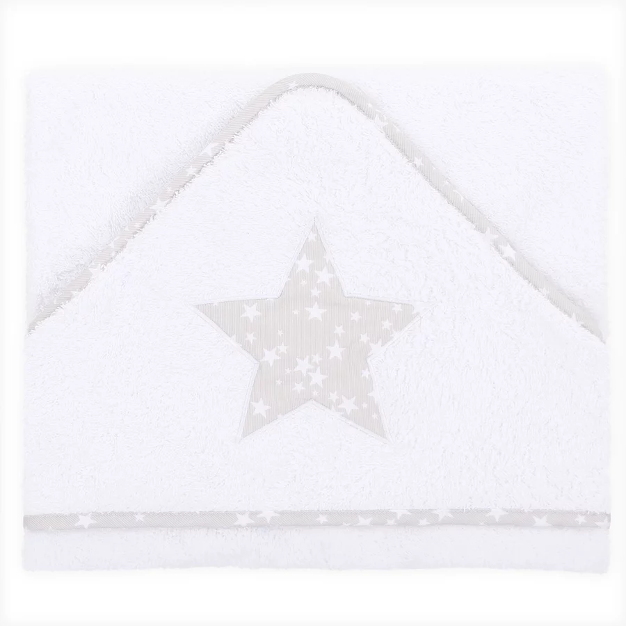 babybay Babyhandtuch Applikation Stern perlgrau