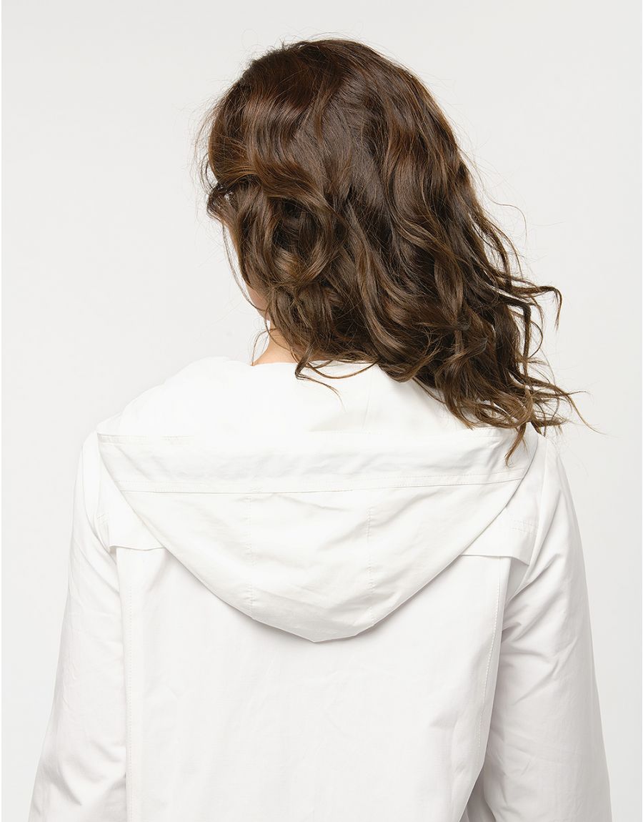 Blouson blanc à capuche