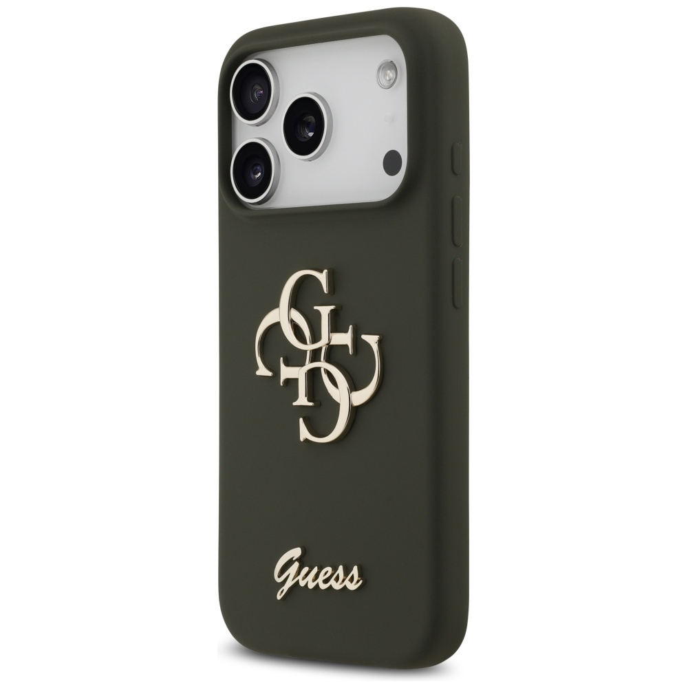 iPhone 17 Pro Max Silikon Hardcase Hülle Big 4G Script (GUHCP17XSC4GSMA) - Khaki