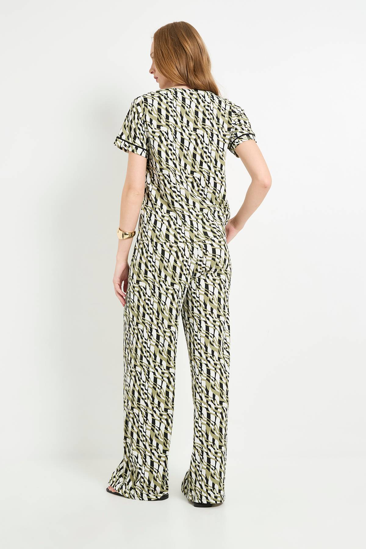 Wallis Pantalon À Cordon En Jersey À Motif Géométrique