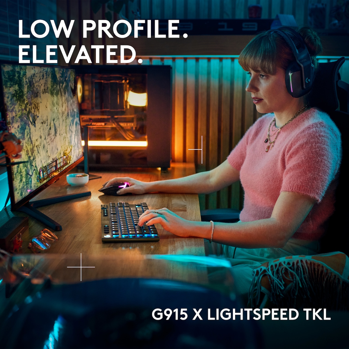 Logitech G915 X Lightspeed TKL Wireless Linear gamingtastatur (sort)
