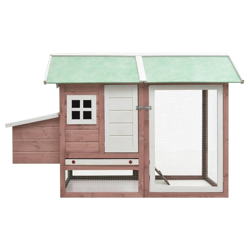 Poulailler 170 x 81 x 110 cm bois de pin massif et sapin moka