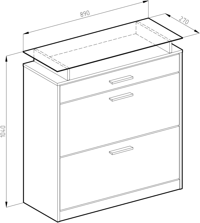 Vicco Schuhkipper Alex, Schuhregal, Weiß, 89 x 104 cm