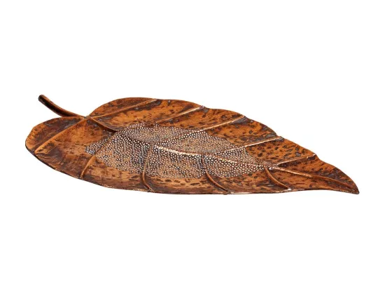 Feuille décorative en métal doré 77.5x41x5h
