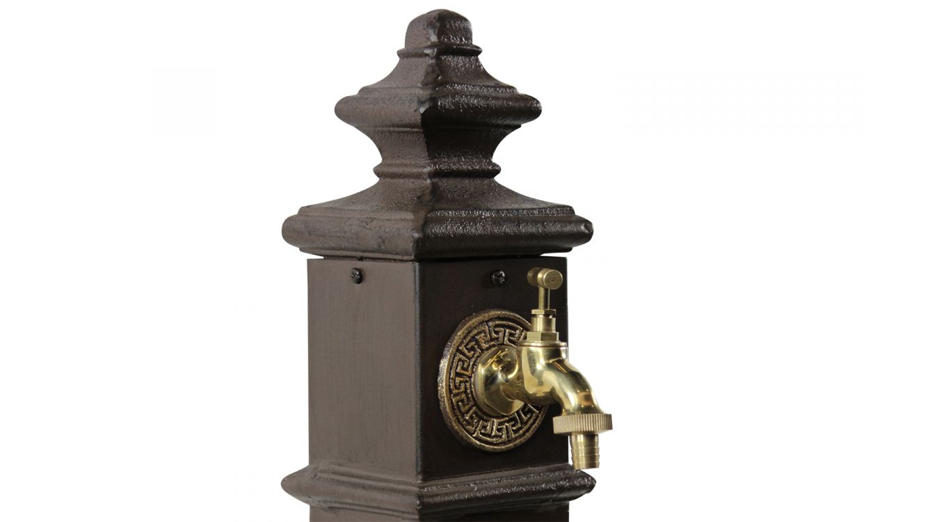 Fontaine de jardin métal marron 19x19x79cm