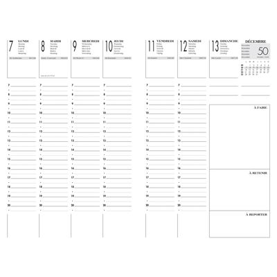 Agenda Lecas Classique Eco - 1 semaine sur 2 pages - 10 x 15 cm - noir