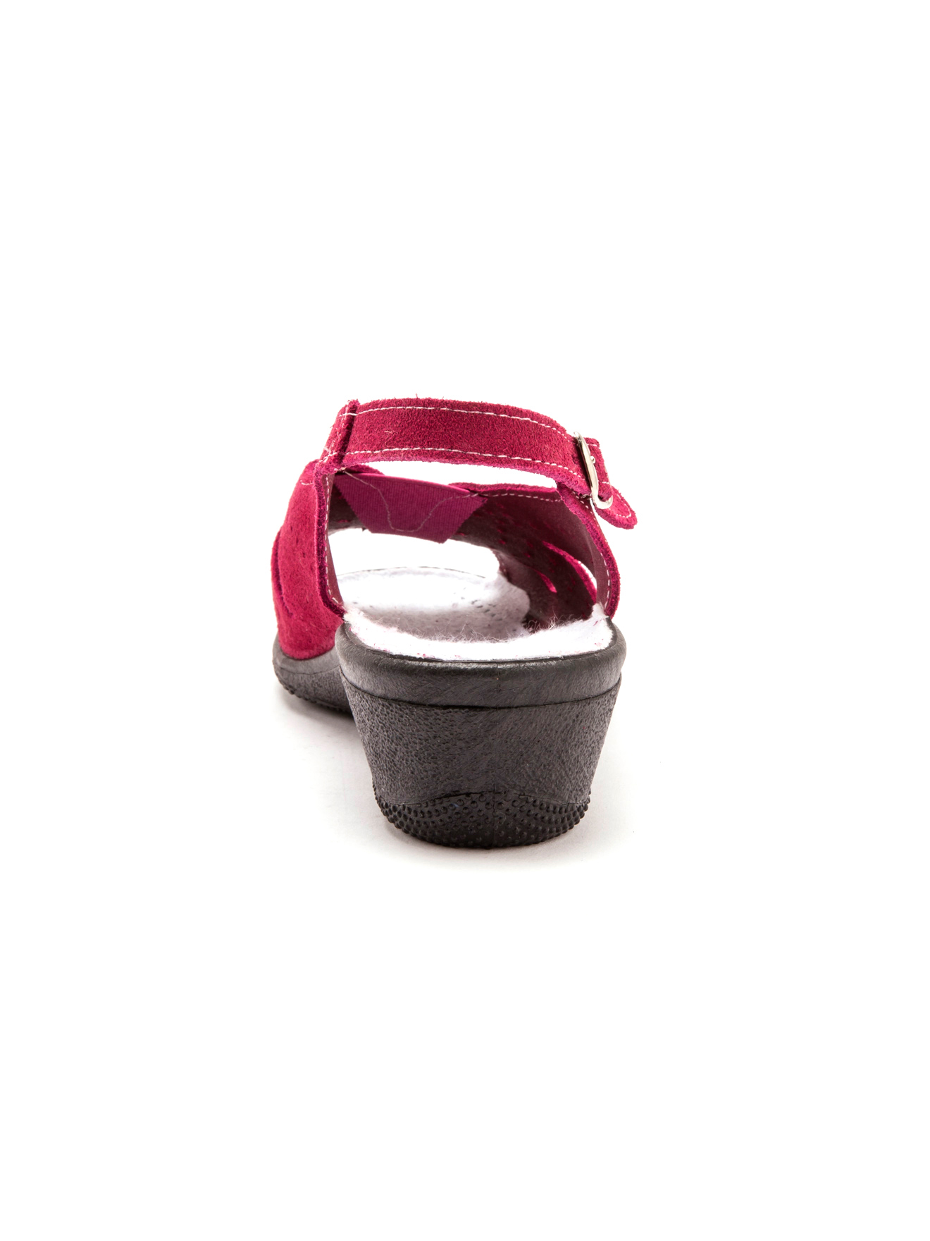 Sandales cuir velours grande largeur