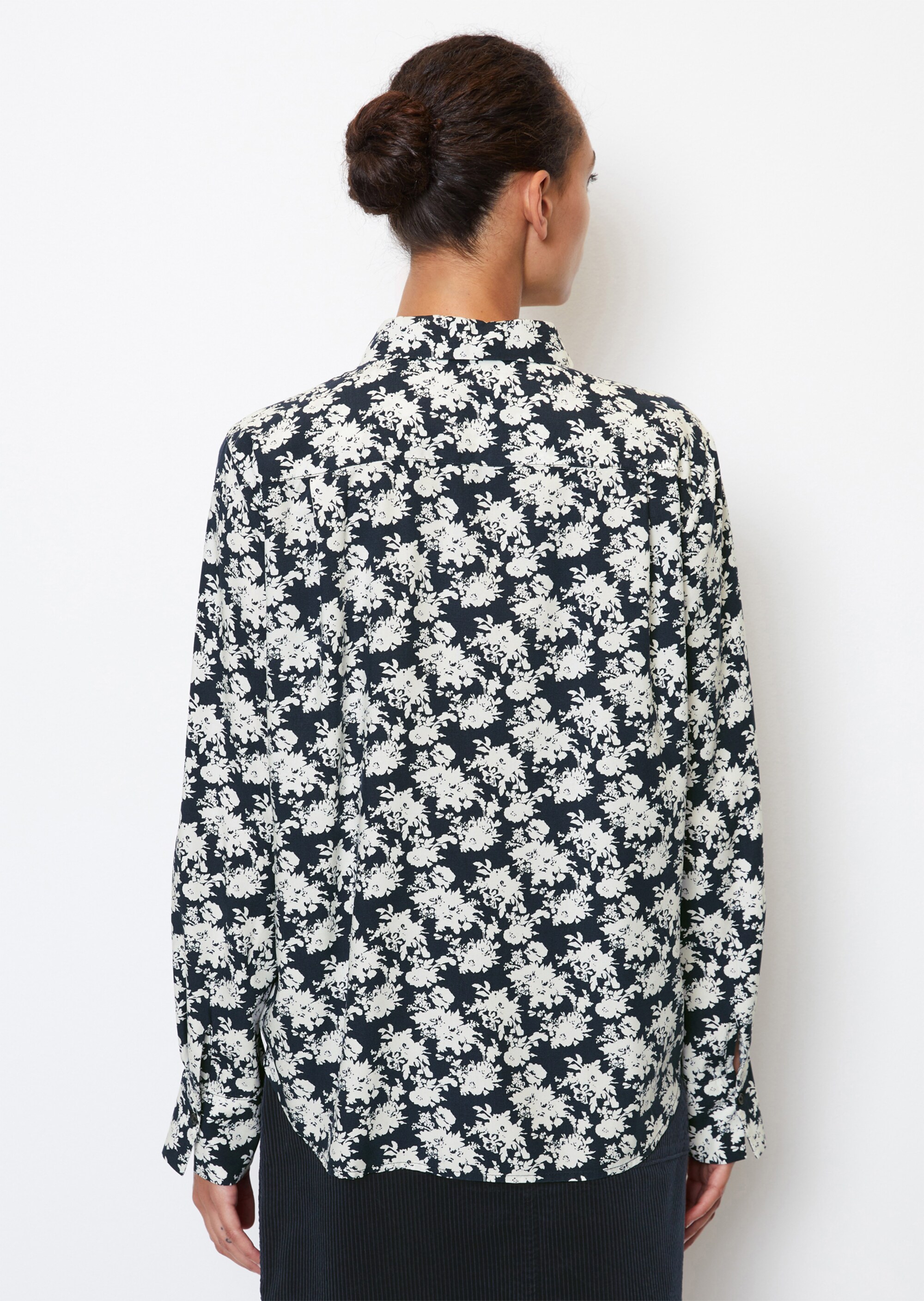Allover-Print-Bluse regularaus fließender Viskose