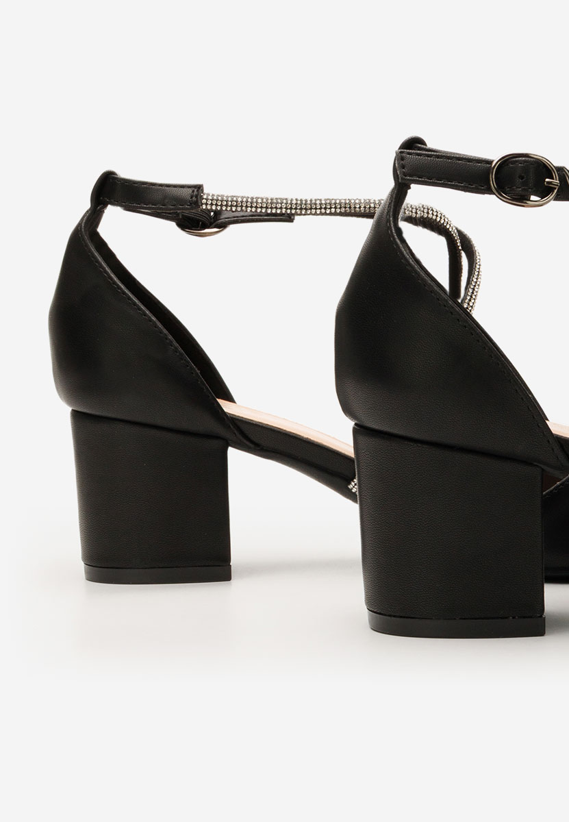 Chaussures à talon épais noirs Delaine