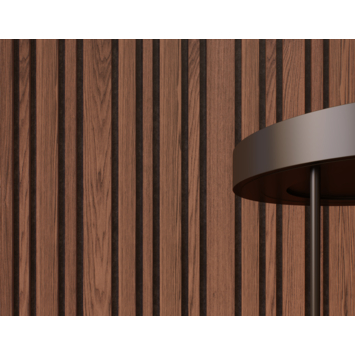 Lattenwand Decowall Acoustic Blend walnoot, combinatie van verschillende  breedtes, 260x30cm, 2 stuks (1.56m2)