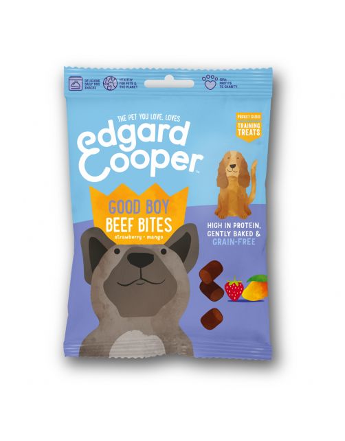 Edgard&Cooper Beef Bites - Hondensnacks - Rund Aardbei Mango 50 g