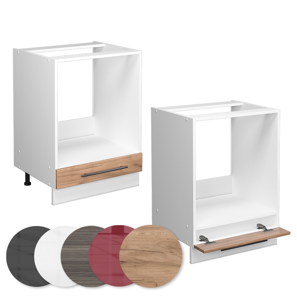 Vicco Herdumbauschrank Küchenschrank Küchenmöbel Fame-Line Weiß Eiche modern 60 cm Küche Einbauküche Blende Herdschrank Küchenzeile