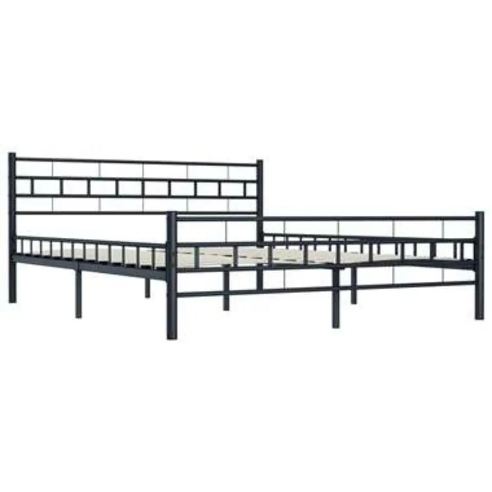 vidaXL - Bed frame met hoofdeinde - Zwart - Staal - 140x200 cm