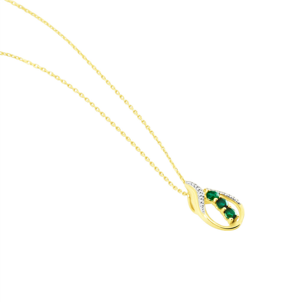 Collier Shahara Or Jaune Emeraude