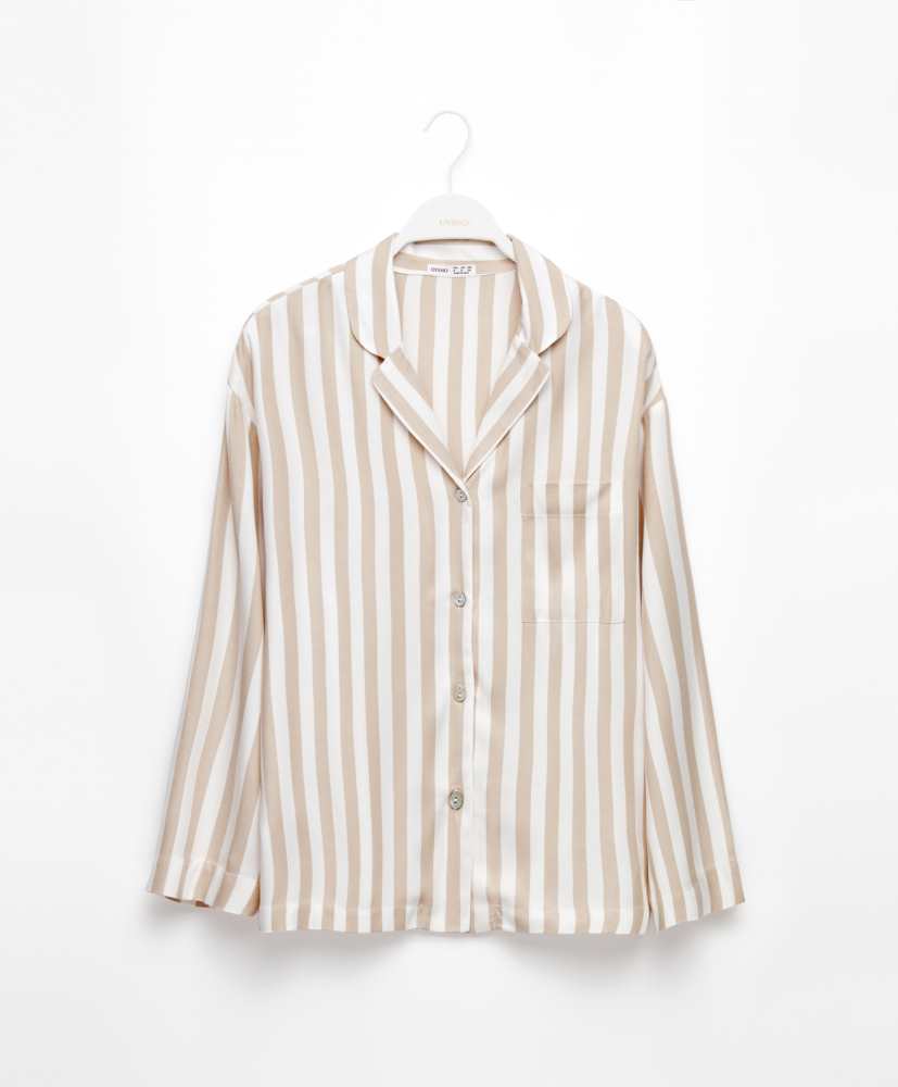 Camisa listrada de manga comprida