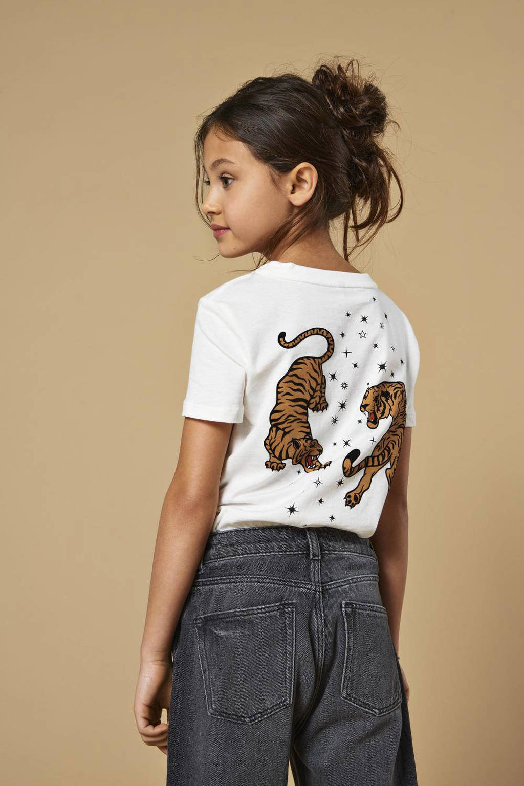 ONLY T-shirt met backprint wit