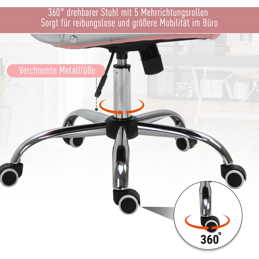 Vinsetto Drehstuhl im eleganten Design rosa
