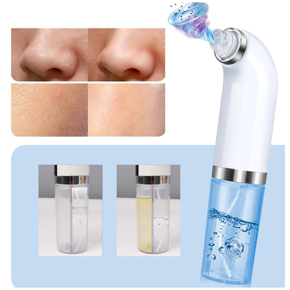 (8-tlg. Set) 5in1 Elektrischer USB Gesichtsreiniger / Mitesserentferner   Wassertank - Weiss