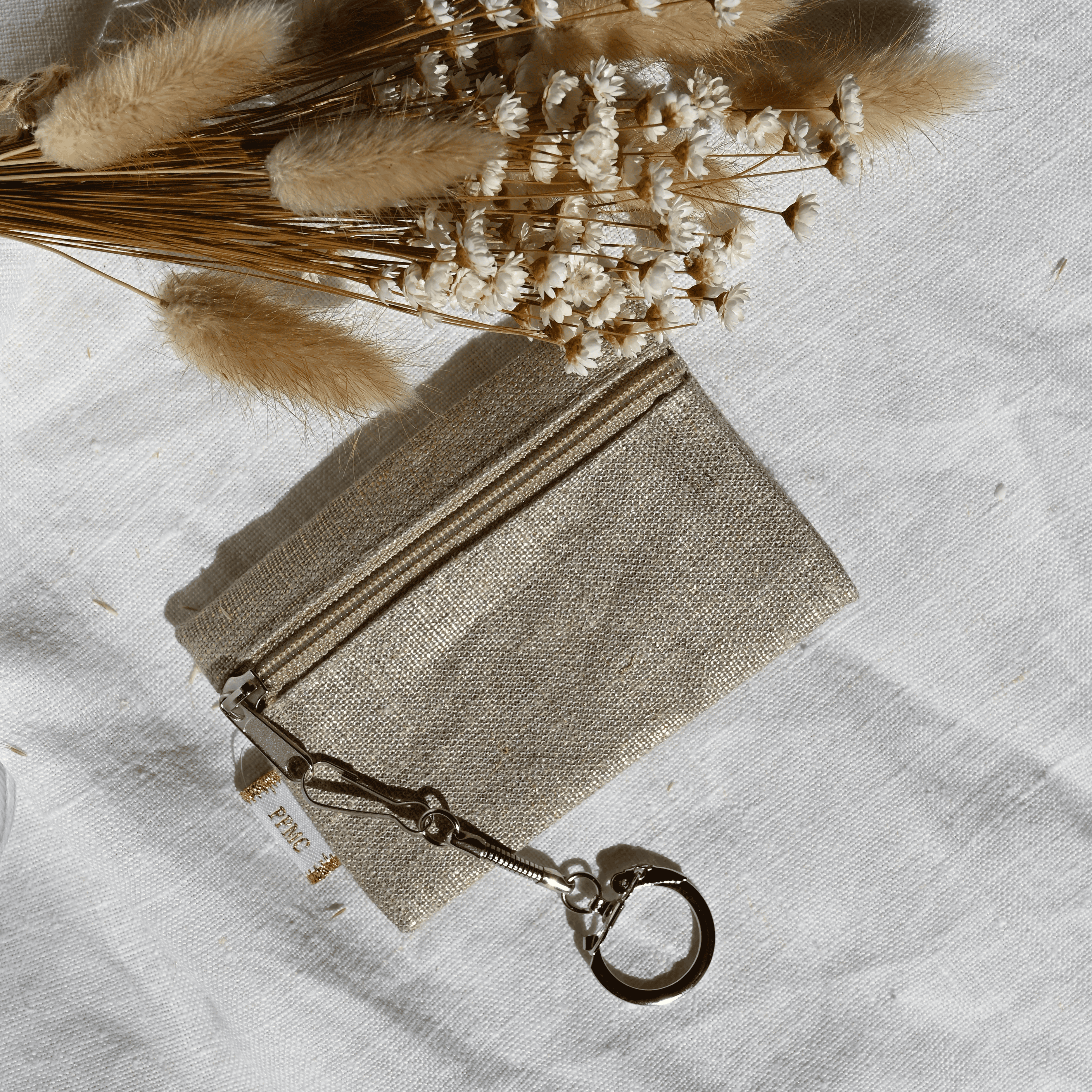 Pochette Porte-Clés Lin Doré