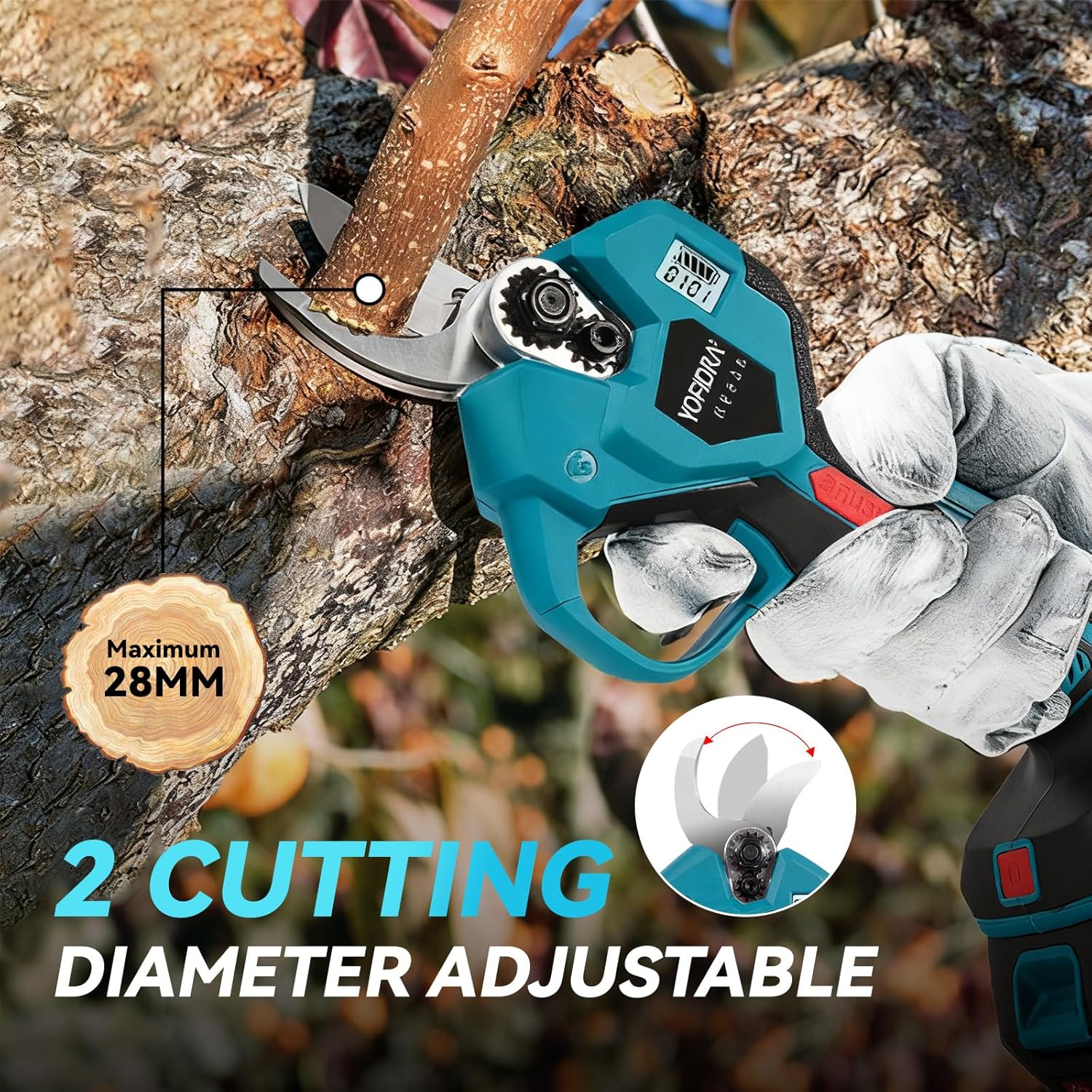Yofidra 8 Zoll Elektrische Kettensäge mit Teleskopstange & 30mm Elektrische Astschere, Hochentaster Akku mit 2x3000mAh Akkus, 4-in-1 Gartenwerkzeug Set mit akku und ladegerät, Max. Reichweite bis 4,2m
