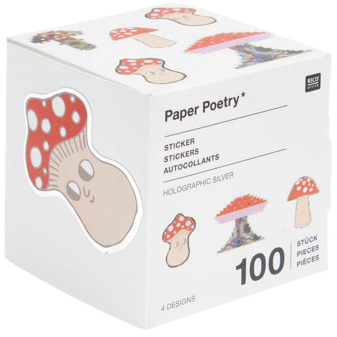 Rol stickers - grote paddenstoelen