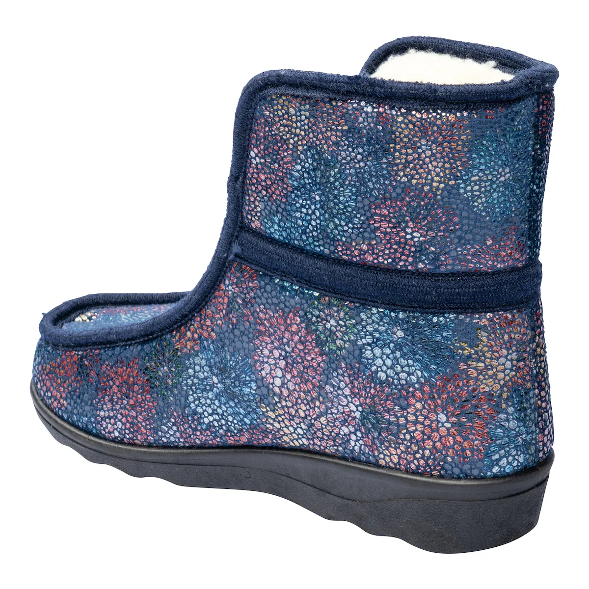 wonderwalk Home - Thermo-Hausschuh „Fleur“ - blau