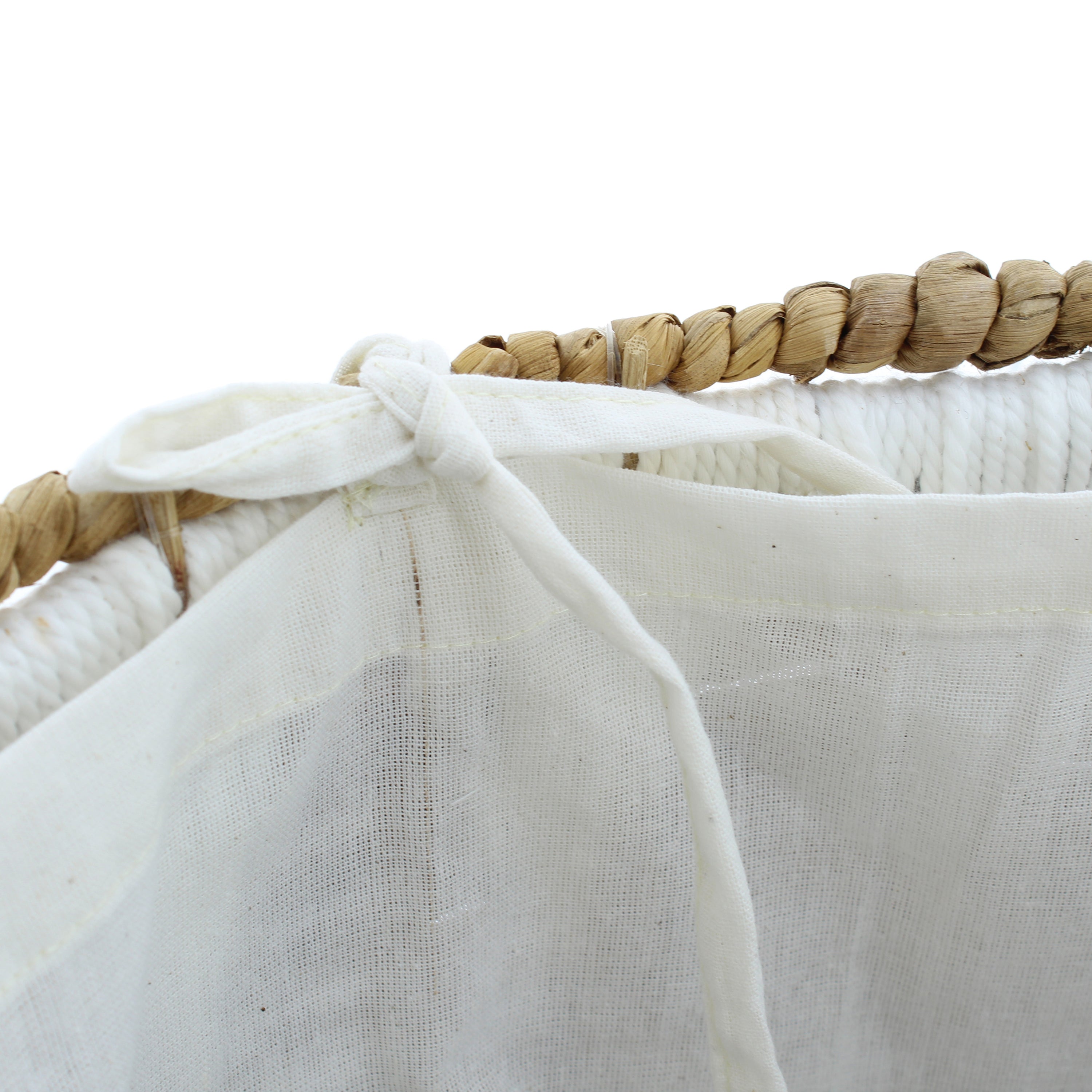 Van der Leeden Abaca Wasmand H 55 x Ã 50 cm - Naturel / Wit